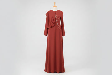 Fashionable Muslim Women's Pure Color Simple Jumpsuit