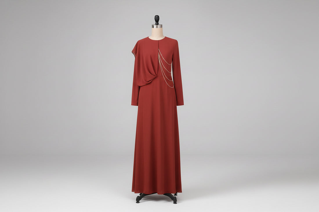 Fashionable Muslim Women's Pure Color Simple Jumpsuit