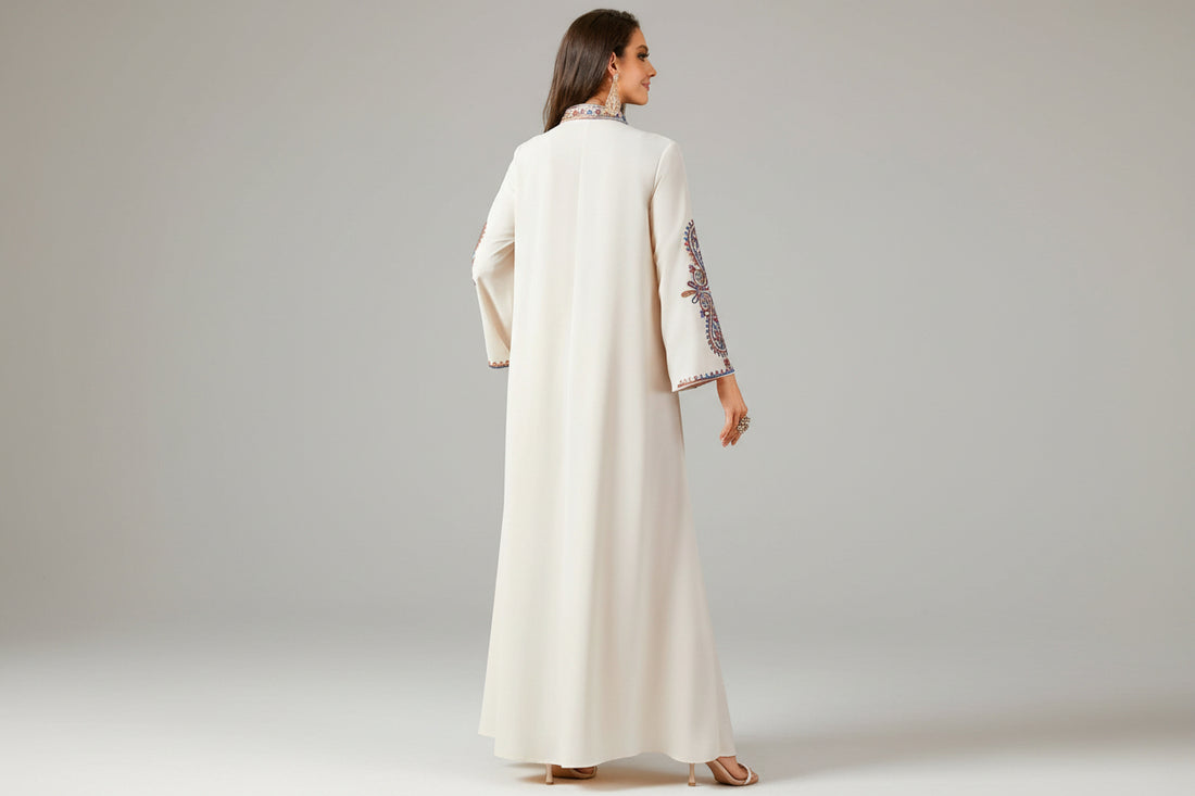 Loose Long Sleeve V-Neck Printed Casual Dress For Women