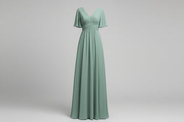Split Mixed Satin Banquet Evening Long Dress