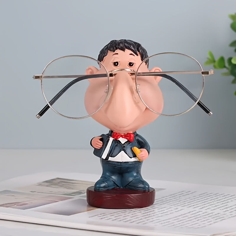 1pc Cute Teacher Glasses Holder Stand - with Expressive Eyes & Nose, Stable Base Desk Organizer for Home Office Optical Store Decorative Display No Electricity Needed Perfect Gift Humorous Touch Cartoonish Design Classroom or