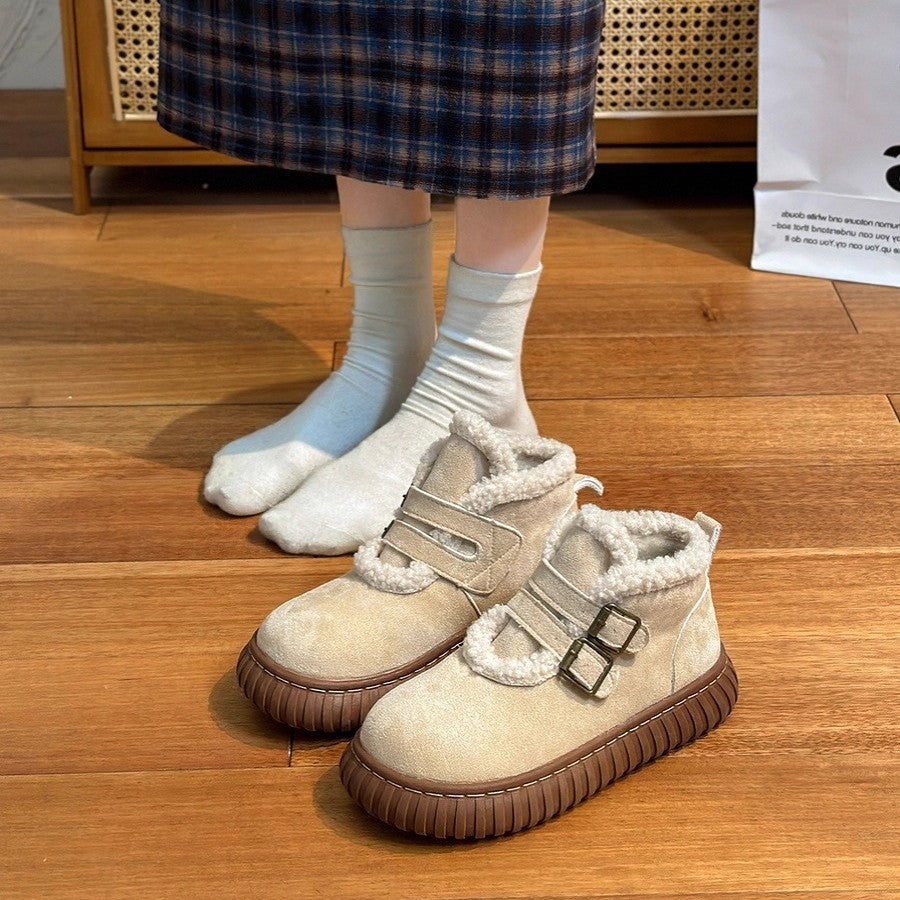 New British Style Ultra Thick Fleece Lined Womens Snow Boots