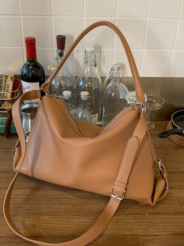 JA Boston Bag Women's Underarm Pillow aped Commuter Bag Casual Simple Sle Single oulder Strap Zipper Closure Soft Lea...