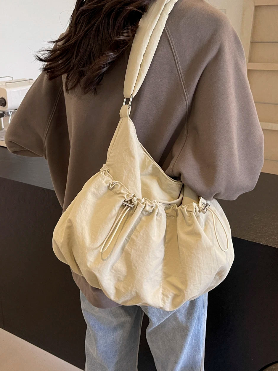 Lightweight Canvas oulder Bag for Women Summer 2024 Trendy Versatile Crossbody Bag Large Capaci Casual Tote Bag